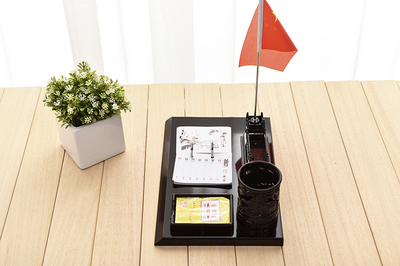 2017臺歷定制商務禮品辦公筆筒創意高檔紅木臺歷架設計印logo筆筒