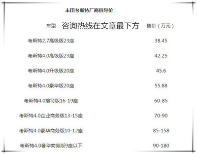 豐田考斯特12座價格優惠 12座(阿爾法版)